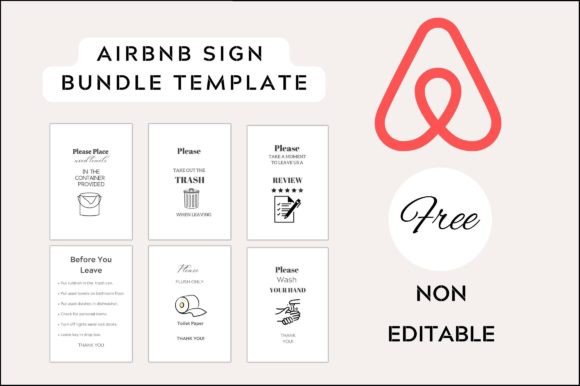 Airbnb Sign Bundle Templates: Volume 1 for Superhosts