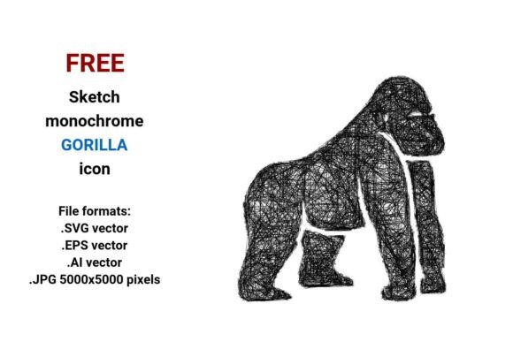 Free Sketch Gorilla Icon: A Wild Addition to Your Design Toolkit