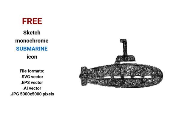 FREE Sketch Submarine Icon: Add Underwater Vessel Charm