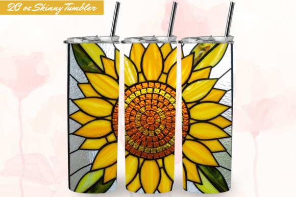 Stained Glass Sunflower Flowers Tumbler: A Digital Artisan's Guide