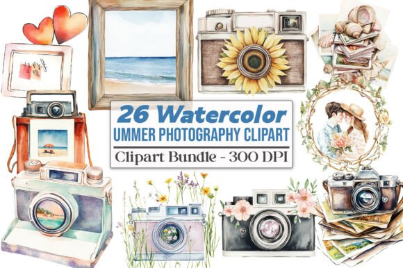 Vintage Summer Photography Clipart: Infusing Nostalgia into Modern Design