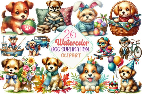 Watercolor Dog Sublimation Clipart: Beyond Basic Typography
